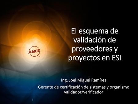 El esquema de validación de proveedores y proyectos en ESI