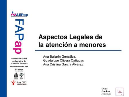 Aspectos Legales de la atención a menores