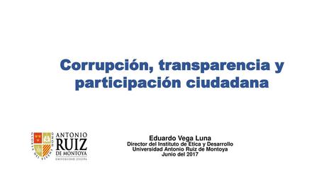 Corrupción, transparencia y participación ciudadana