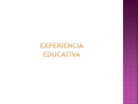 EXPERIENCIA EDUCATIVA