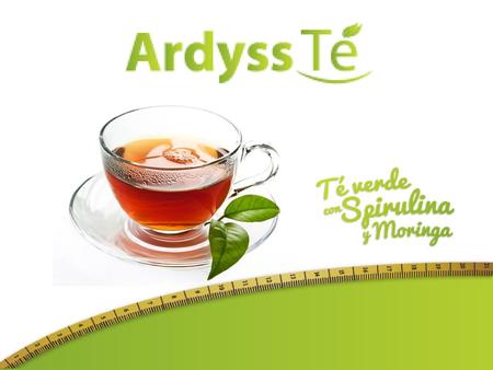 Ardyss Té es una bebida saludable ideal para perder peso, esta hecho a base de Té verde, Canela, Clavo, Spirulina, Moringa, Cardamomo y Jengibre.