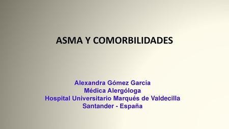 Alexandra Gómez García Hospital Universitario Marqués de Valdecilla