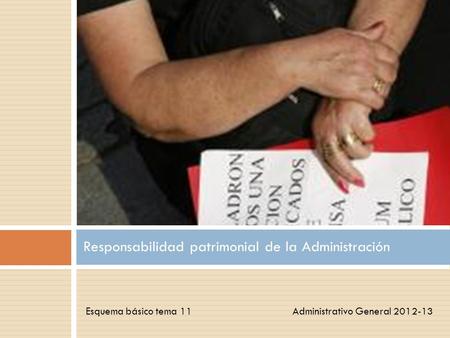 Esquema básico tema 11 Administrativo General Responsabilidad patrimonial de la Administración.