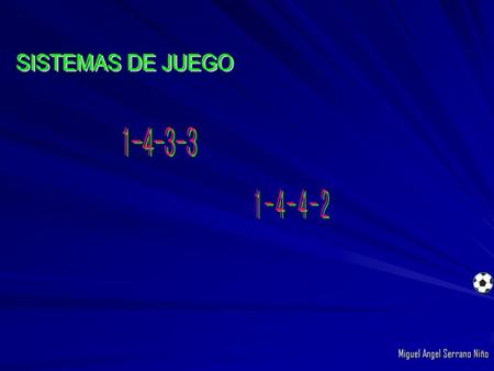 SISTEMAS DE JUEGO 1-4-3-3 1-4-4-2 Miguel Angel Serrano Niño.