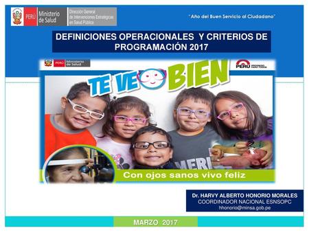 DEFINICIONES OPERACIONALES Y CRITERIOS DE PROGRAMACIÓN 2017