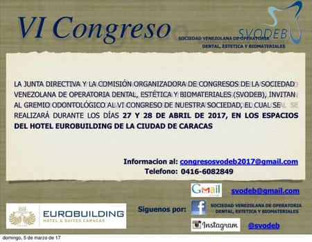 VI Congreso SOCIEDAD VENEZOLANA DE OPERATORIA