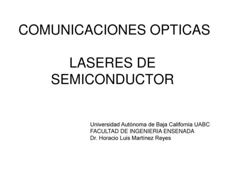 LASERES DE SEMICONDUCTOR