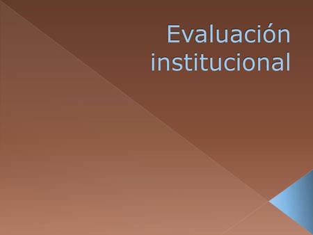 Evaluación institucional