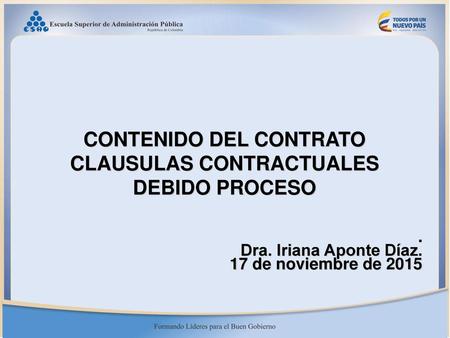 CONTENIDO DEL CONTRATO CLAUSULAS CONTRACTUALES DEBIDO PROCESO