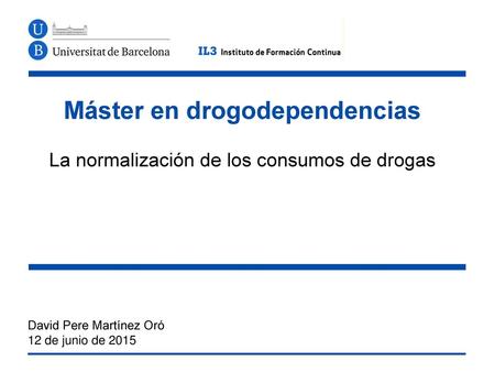 Máster en drogodependencias