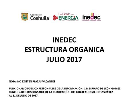 INEDEC ESTRUCTURA ORGANICA JULIO 2017