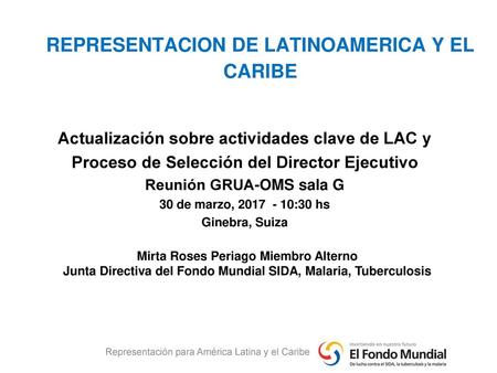 REPRESENTACION DE LATINOAMERICA Y EL CARIBE