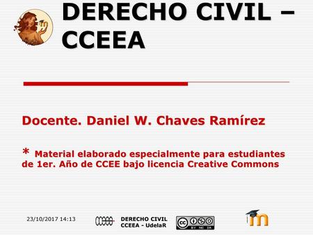 DERECHO CIVIL – CCEEA Docente. Daniel W. Chaves Ramírez