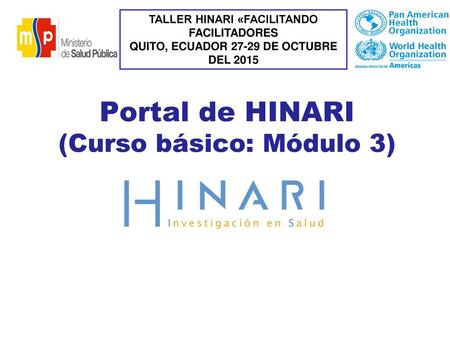 Portal de HINARI (Curso básico: Módulo 3)