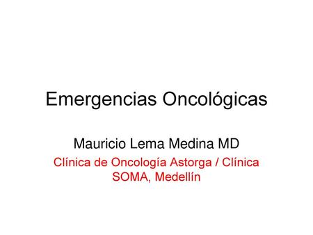 Emergencias Oncológicas