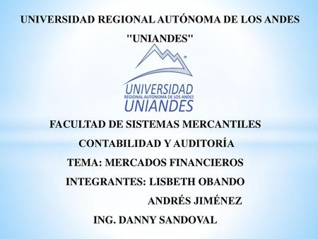 UNIVERSIDAD REGIONAL AUTÓNOMA DE LOS ANDES UNIANDES