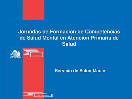 Jornadas de Formacion de Competencias de Salud Mental en Atencion Primaria de Salud Servicio de Salud Maule.