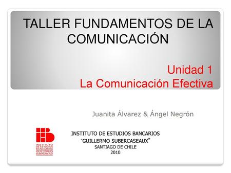 Unidad 1 La Comunicación Efectiva