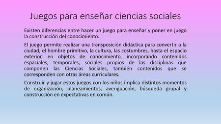 Juegos para enseñar ciencias sociales