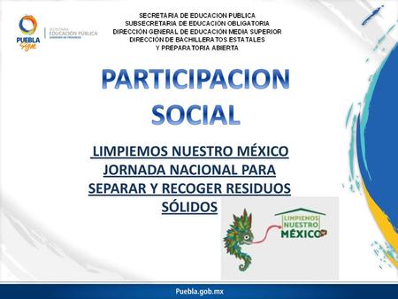 JORNADA NACIONAL PARA SEPARAR Y RECOGER RESIDUOS SÓLIDOS