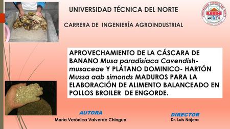 UNIVERSIDAD TÉCNICA DEL NORTE CARRERA DE INGENIERÍA AGROINDUSTRIAL
