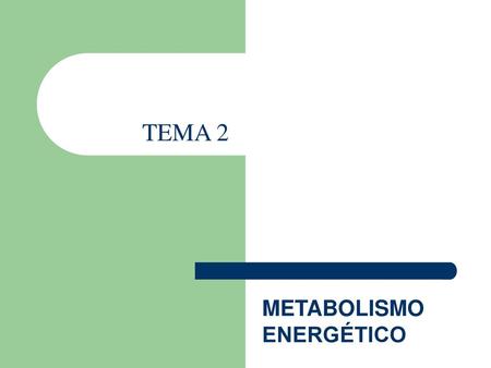TEMA 2 METABOLISMO ENERGÉTICO.