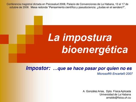 La impostura bioenergética