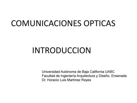 COMUNICACIONES OPTICAS