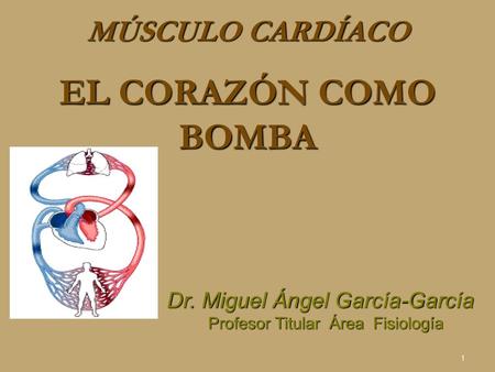 EL CORAZÓN COMO BOMBA MÚSCULO CARDÍACO Dr. Miguel Ángel García-García