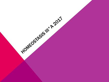 HOMEOSTASIS III°A 2017.