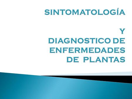 SINTOMATOLOGÍA Y DIAGNOSTICO DE ENFERMEDADES DE PLANTAS