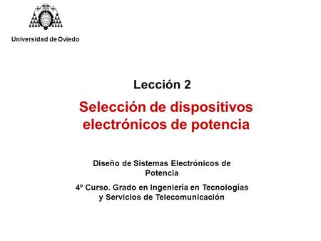 Selección de dispositivos electrónicos de potencia