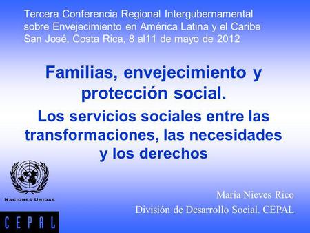 Familias, envejecimiento y protección social.