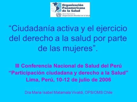 III Conferencia Nacional de Salud del Perú