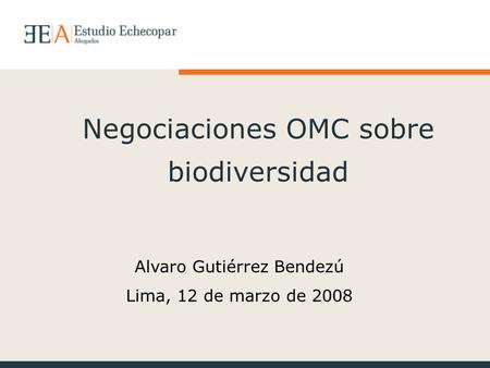 Negociaciones OMC sobre biodiversidad