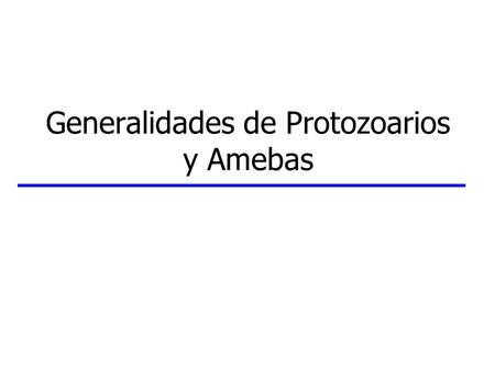 Generalidades de Protozoarios y Amebas