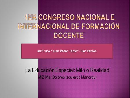1er Congreso Nacional e Internacional de Formación Docente