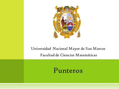 Punteros Universidad Nacional Mayor de San Marcos