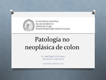 Patología no neoplásica de colon