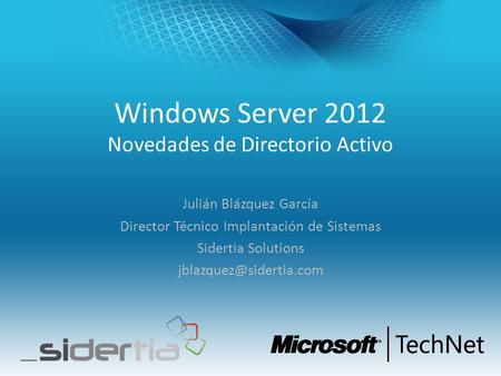 Windows Server 2012 Novedades de Directorio Activo