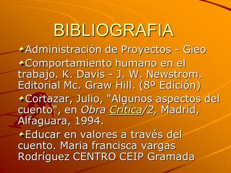 BIBLIOGRAFIA Administración de Proyectos - Gieo