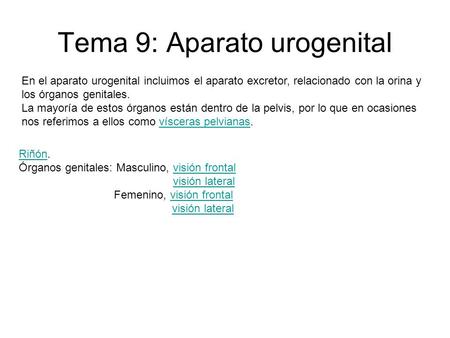 Tema 9: Aparato urogenital