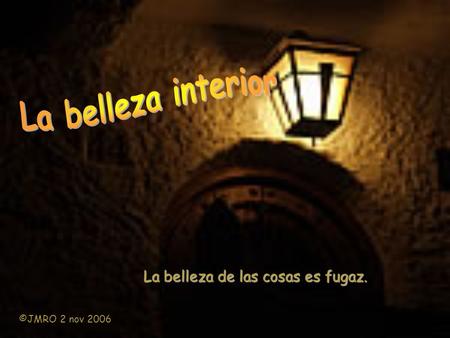 ©JMRO 2 nov 2006 La belleza de las cosas es fugaz. …………………