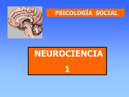 PSICOLOGÍA SOCIAL NEUROCIENCIA 1.