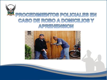 PROCEDIMIENTOS POLICIALES EN CASO DE ROBO A DOMICILIOS Y APREHENSION