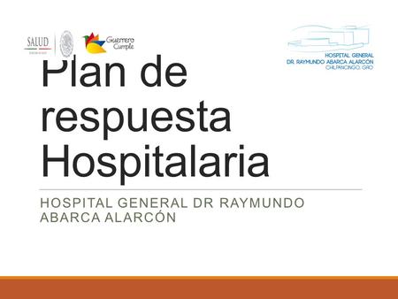 Plan de respuesta Hospitalaria
