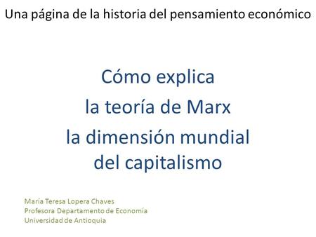 Una página de la historia del pensamiento económico