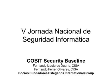 V Jornada Nacional de Seguridad Informática