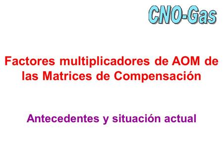 Factores multiplicadores de AOM de las Matrices de Compensación Antecedentes y situación actual.