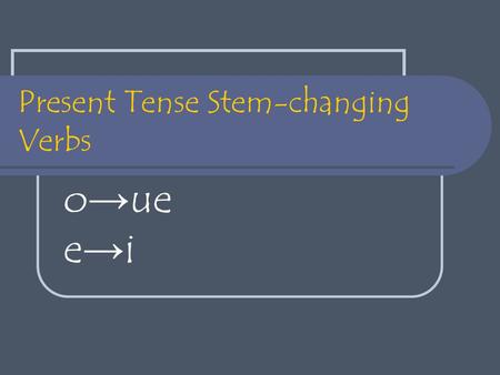 Present Tense Stem-changing Verbs oue ei. Remember, there are three types of infinitives: -ar, -er, -ir. Infinitives are made up of two parts: the ending.